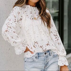 Cream Lace Blouse by Vici